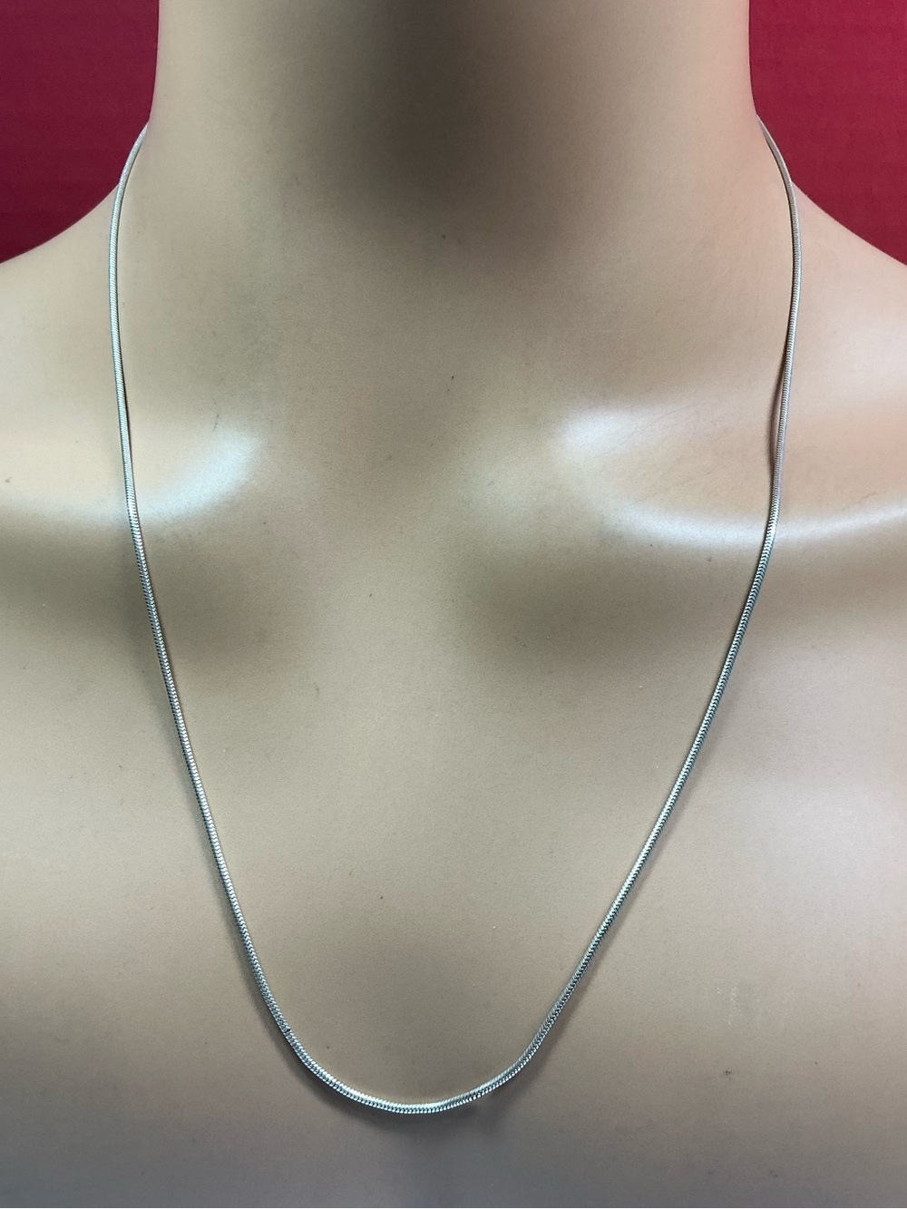 Sterling Silver Snake Chain Necklace - Silver. 22 inches long